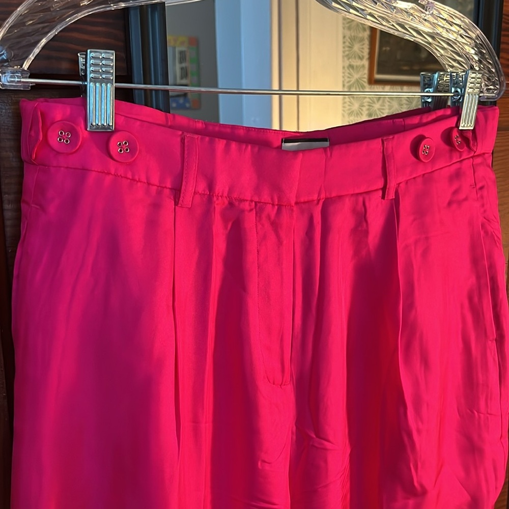 J Crew Collection bright pink pants silk size 6 - Picture 2 of 5